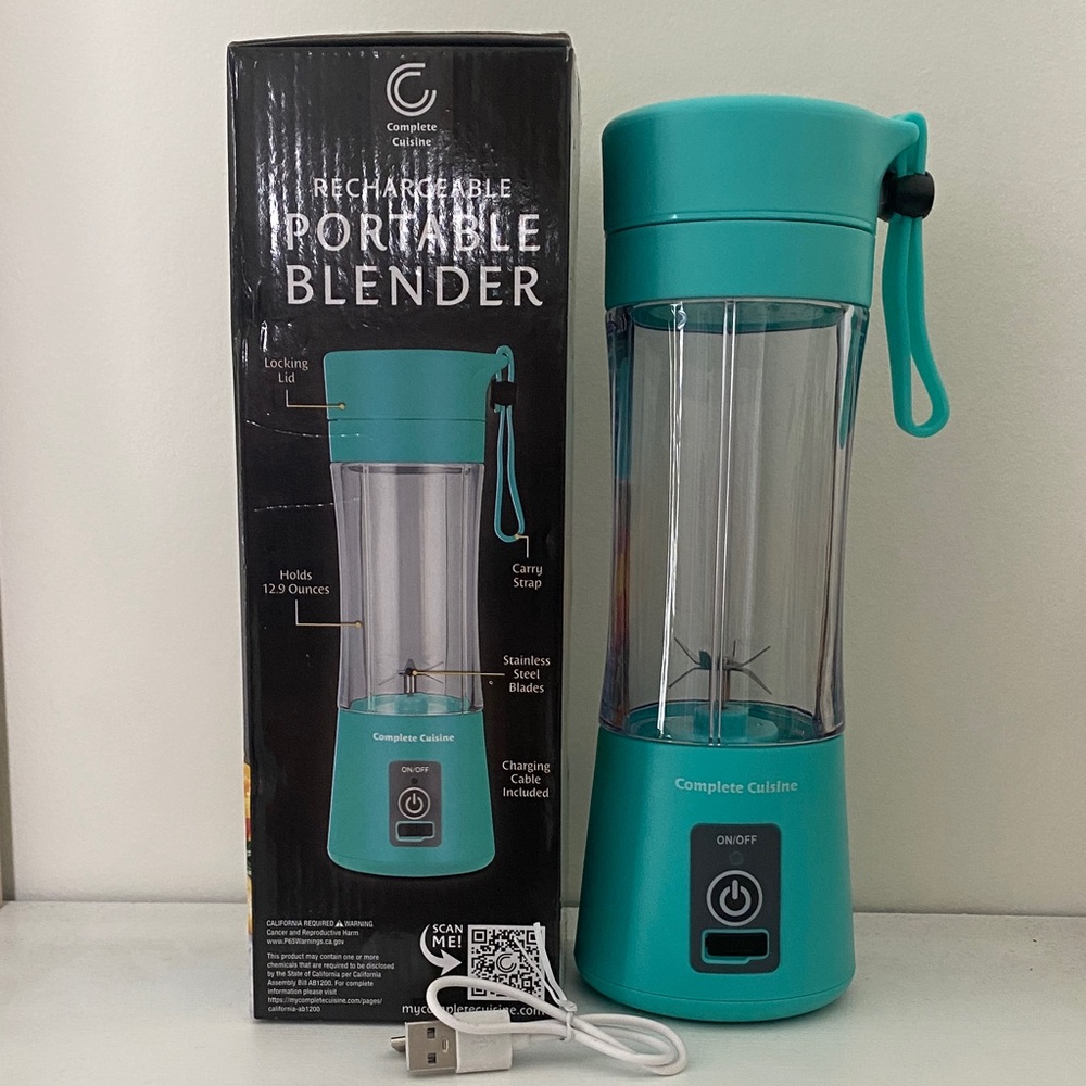 3/$25 Complete Cuisline Rechargeable Portable Blender - Teal BNIB